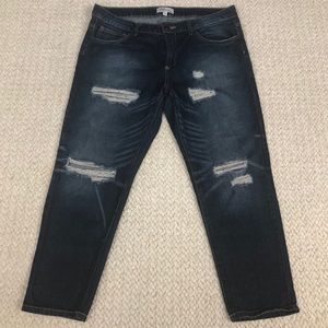 Cello Jeans | Shredded Slim Dark Wash Boyfriend